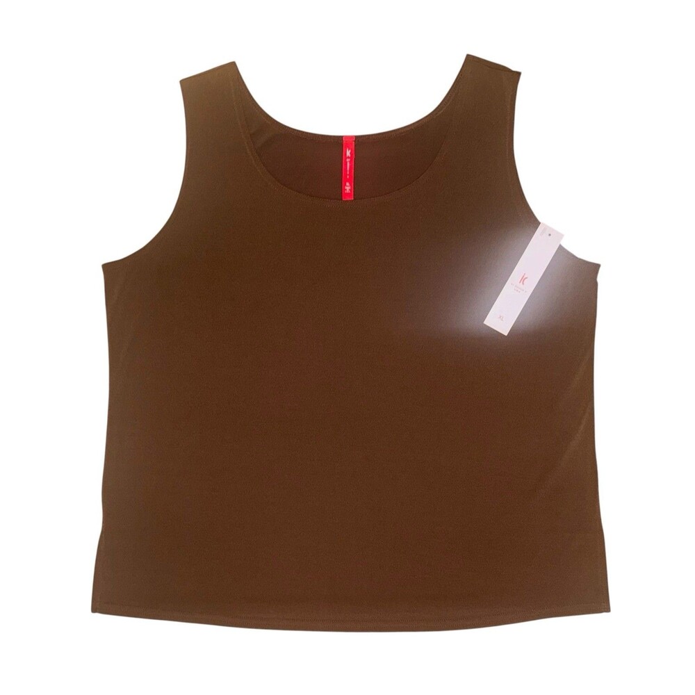NWT IC By Connie K Brown Tank Top Shell Scoop Neck Stretch Women’s Size XL NEW